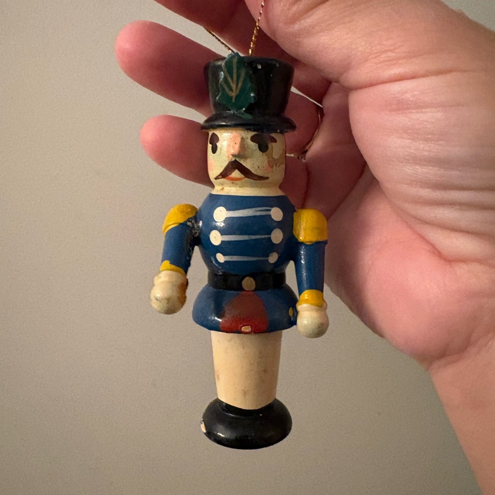 Vintage Christmas Ornament wooden soldier